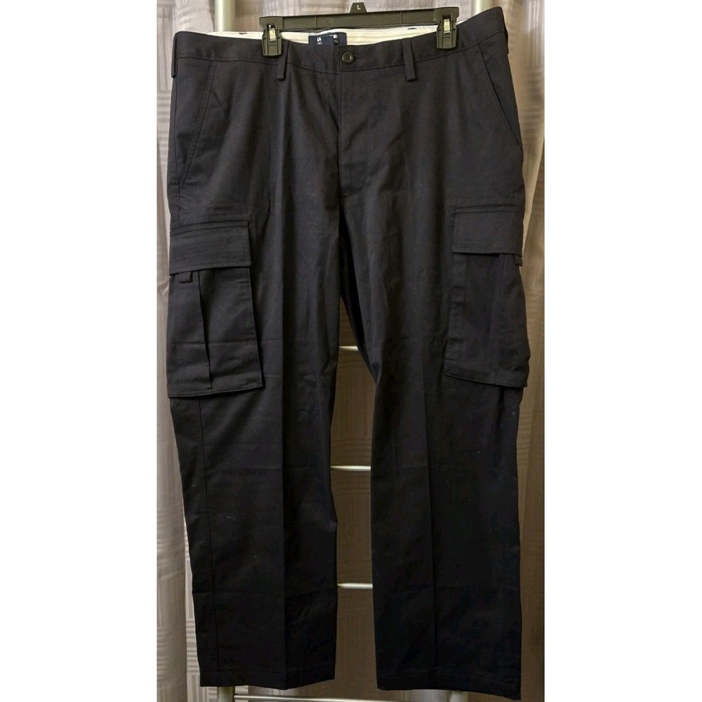 Lands' End Cargo Pants Men's Size 40x30 Chino Traditional Fit Black Cotton Blend